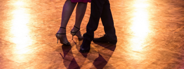 Two people dancing; image of their feet
