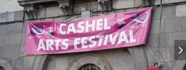 image of cashel arts festival banner hanging on building